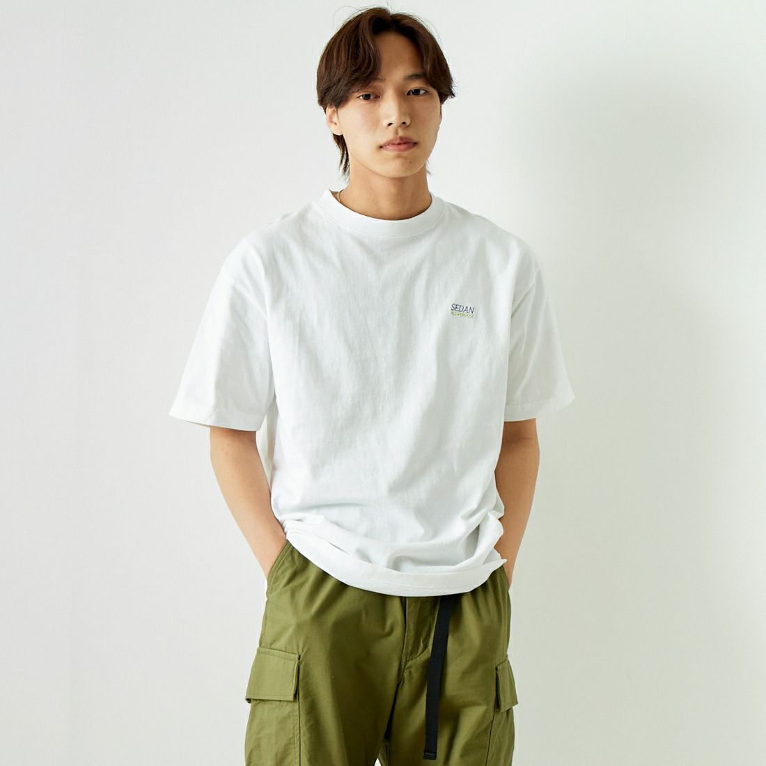 WHITE&&モデル身長：179cm 着用サイズ：L&&