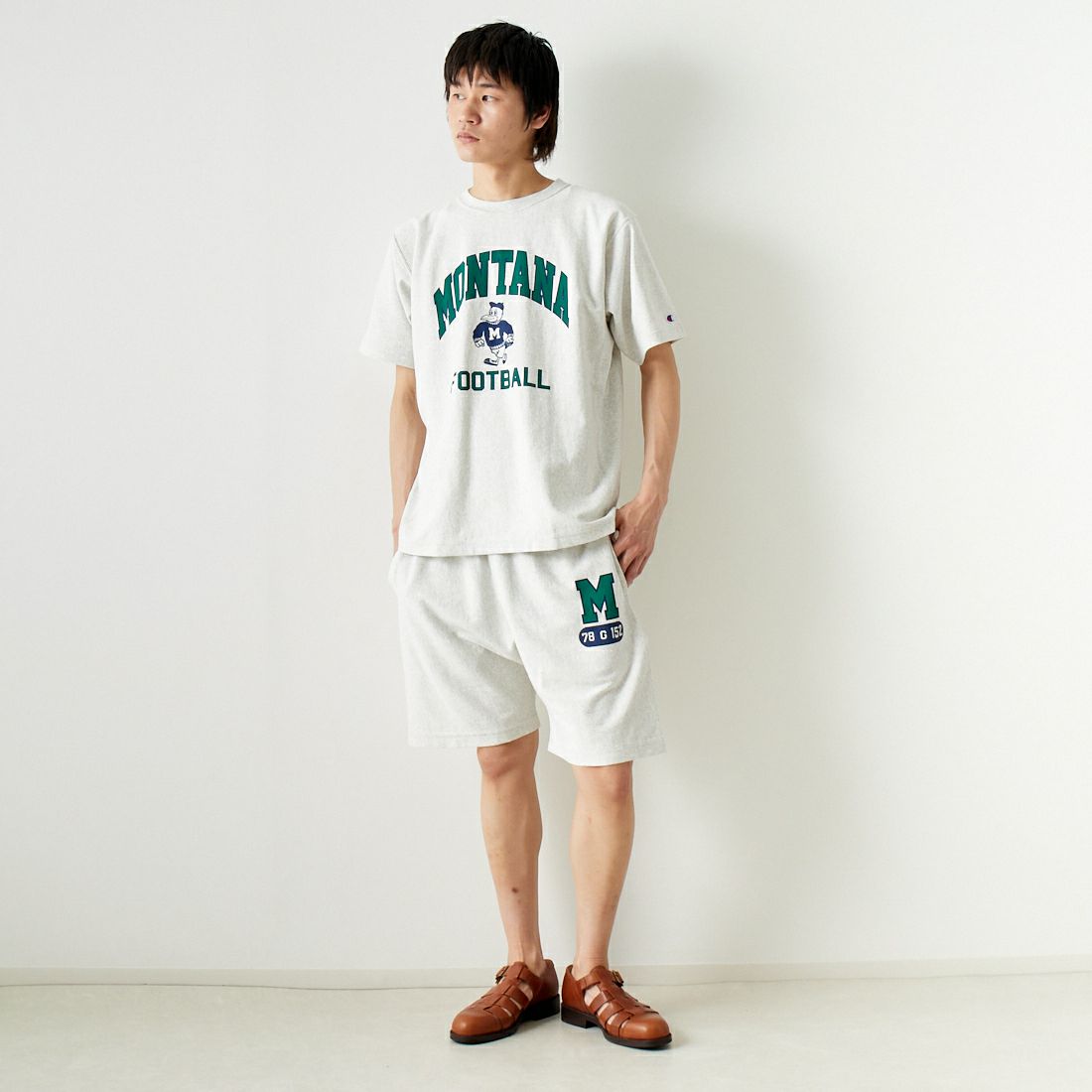 Champion [チャンピオン] リバースウィーブ(R) ショーツ [C3-Z505] 810 ｵｰﾄﾐｰﾙ &&モデル身長：182cm 着用サイズ：L&&
