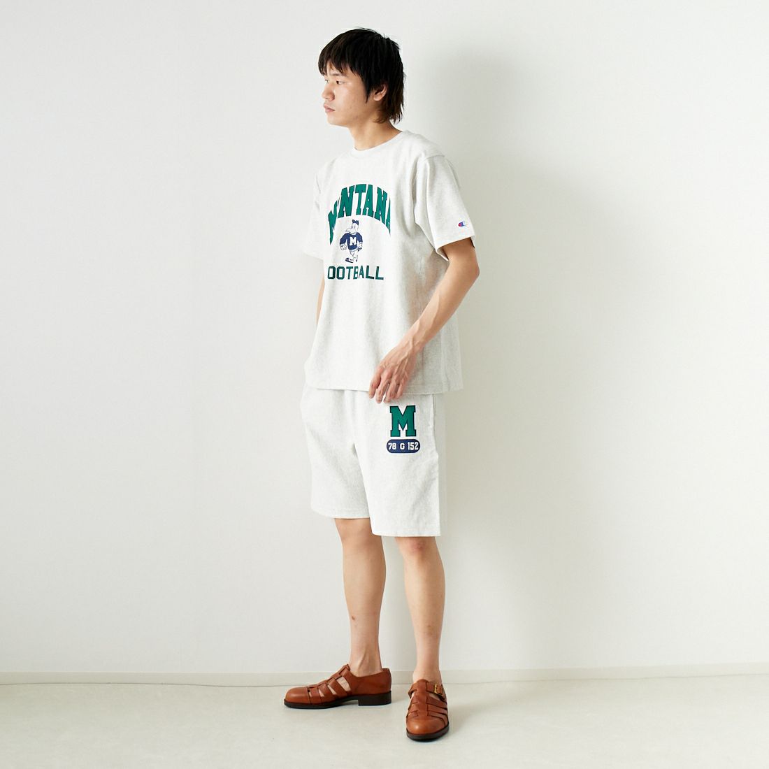Champion [チャンピオン] リバースウィーブ(R) ショーツ [C3-Z505] 810 ｵｰﾄﾐｰﾙ &&モデル身長：182cm 着用サイズ：L&&