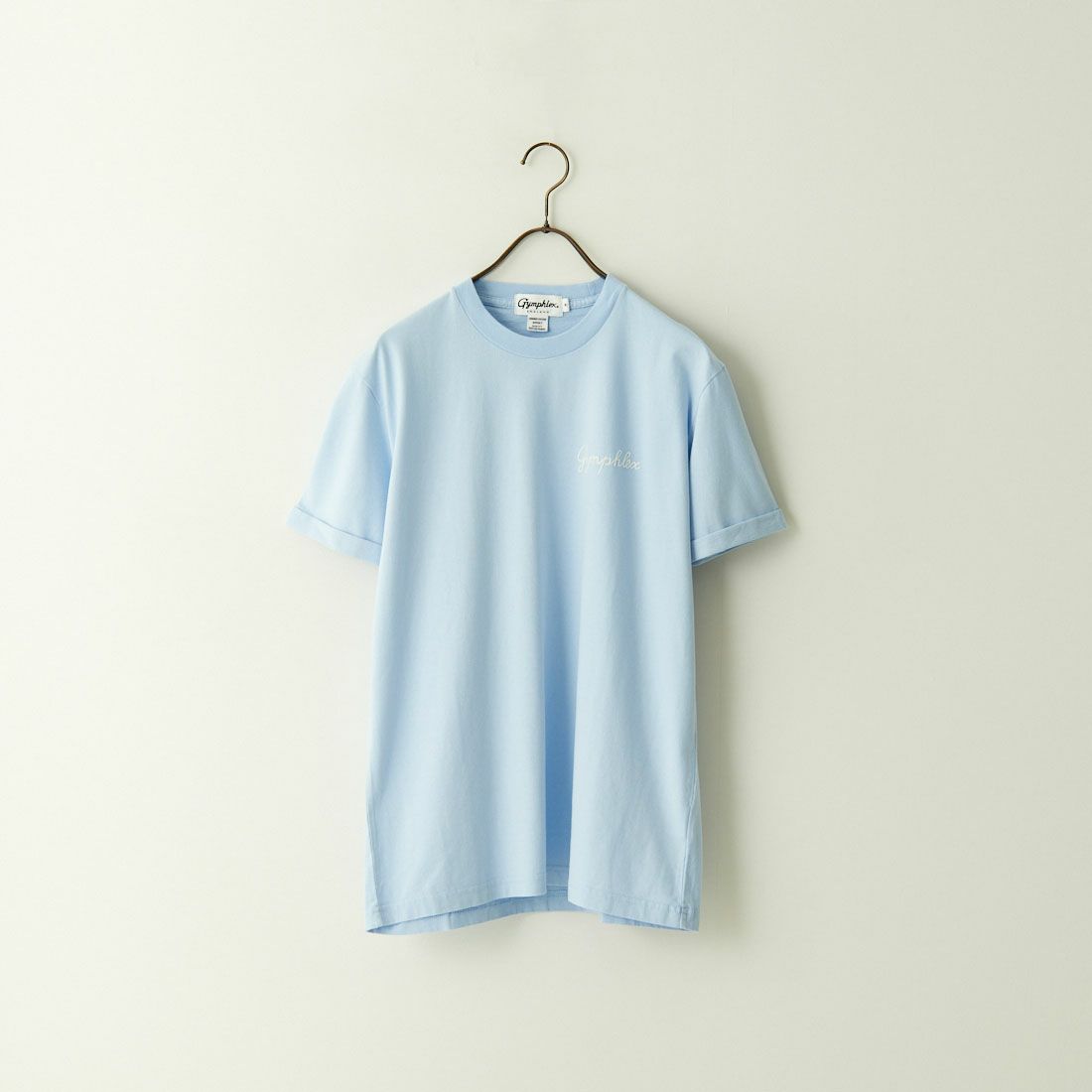 Gymphlex [ジムフレックス] ロールアップスリーブ ロゴ刺繍Tシャツ [J-1155CH] SAX