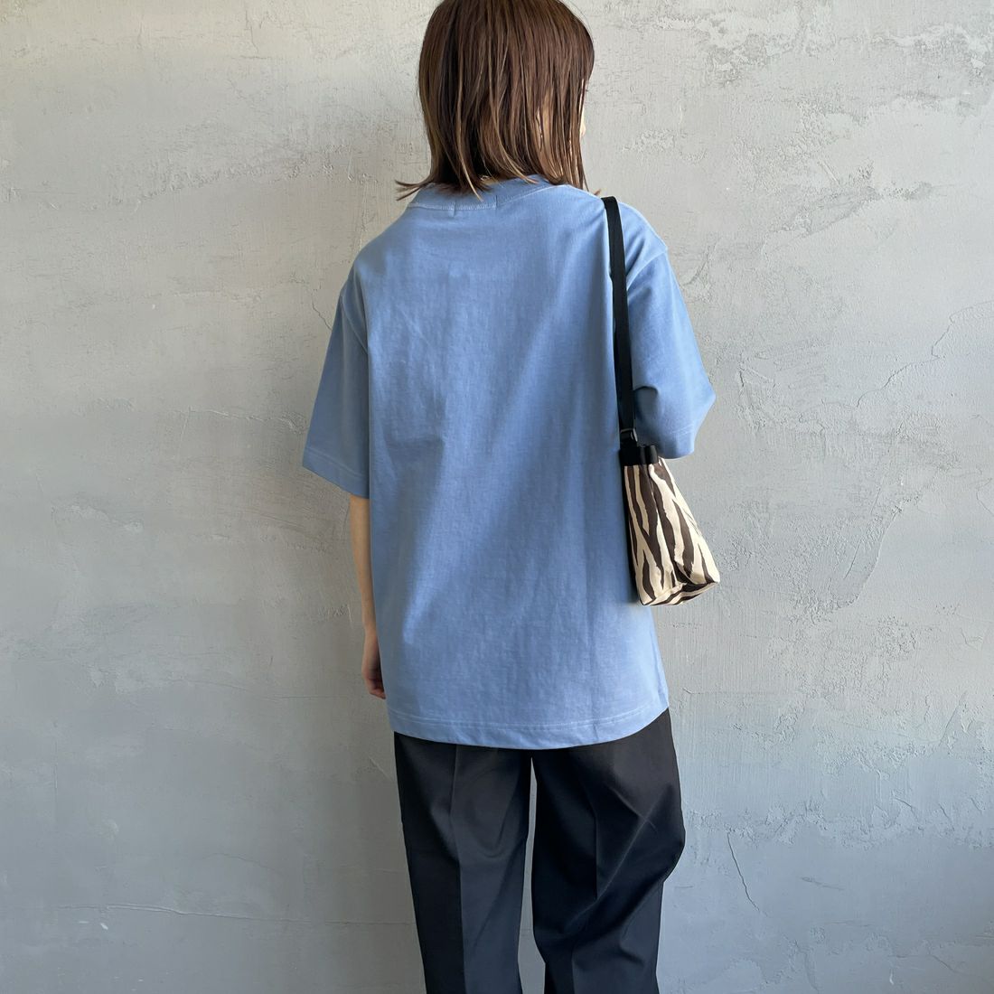 Gymphlex [ジムフレックス] ヘビーウェイトジャージー ショートスリーブTシャツ [J-9271HWJ] LT.BLU GRY &&モデル身長：158cm 着用サイズ：XS&&