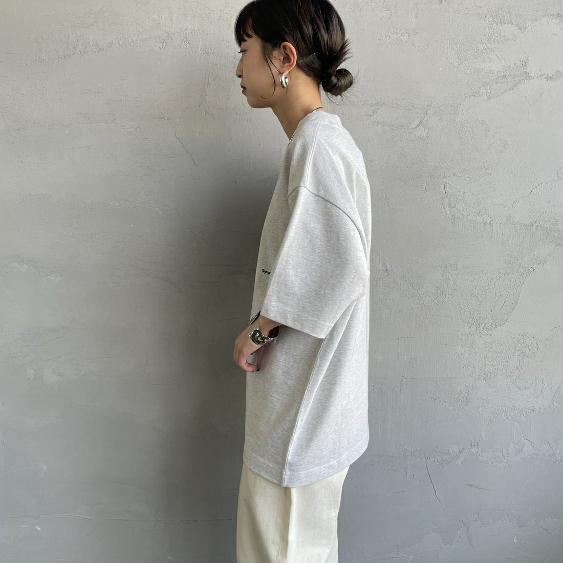Gymphlex [ジムフレックス] ヘビーウェイトジャージー ショートスリーブTシャツ [J-9271HWJ] H.LT.GREY &&モデル身長：150cm 着用サイズ：XS&&