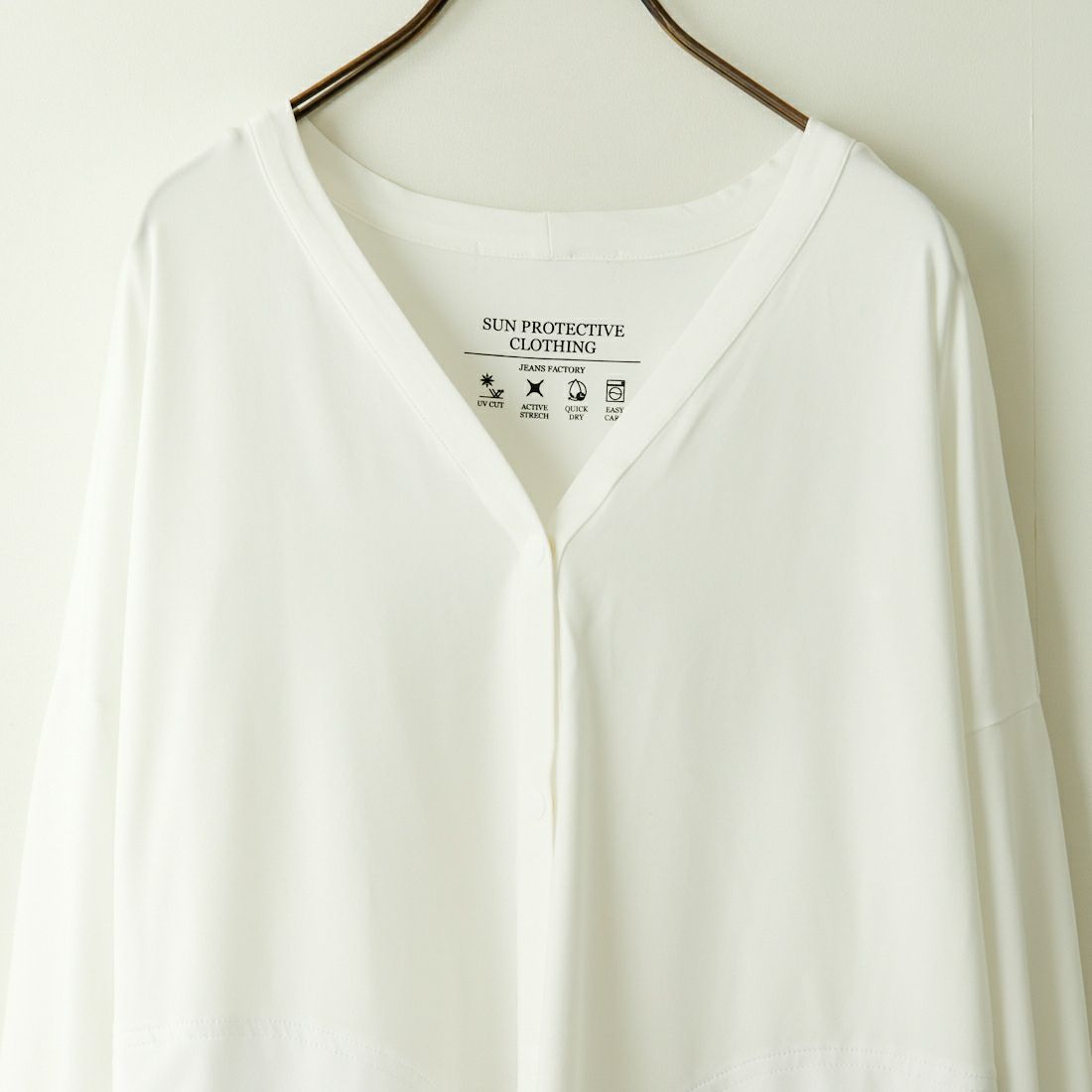 Jeans Factory Clothes [ジーンズファクトリークローズ] ラッシュガードVネックカーディガン [IN1-CST-4] WHITE