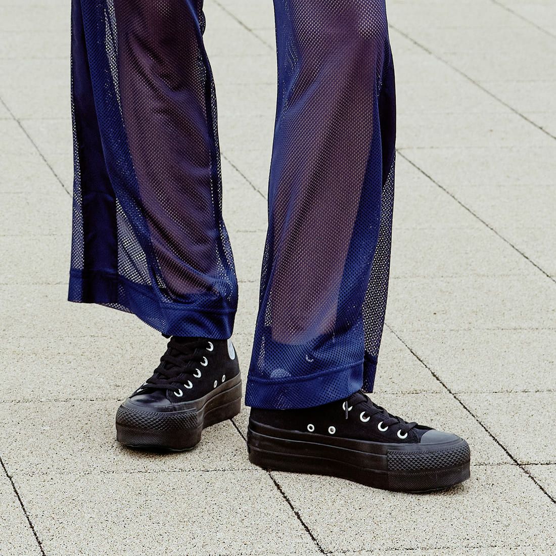 Jeans Factory Clothes [ジーンズファクトリークローズ] メッシュパンツ [IN9-PT-4] NAVY &&モデル身長：172cm 着用サイズ：M&&