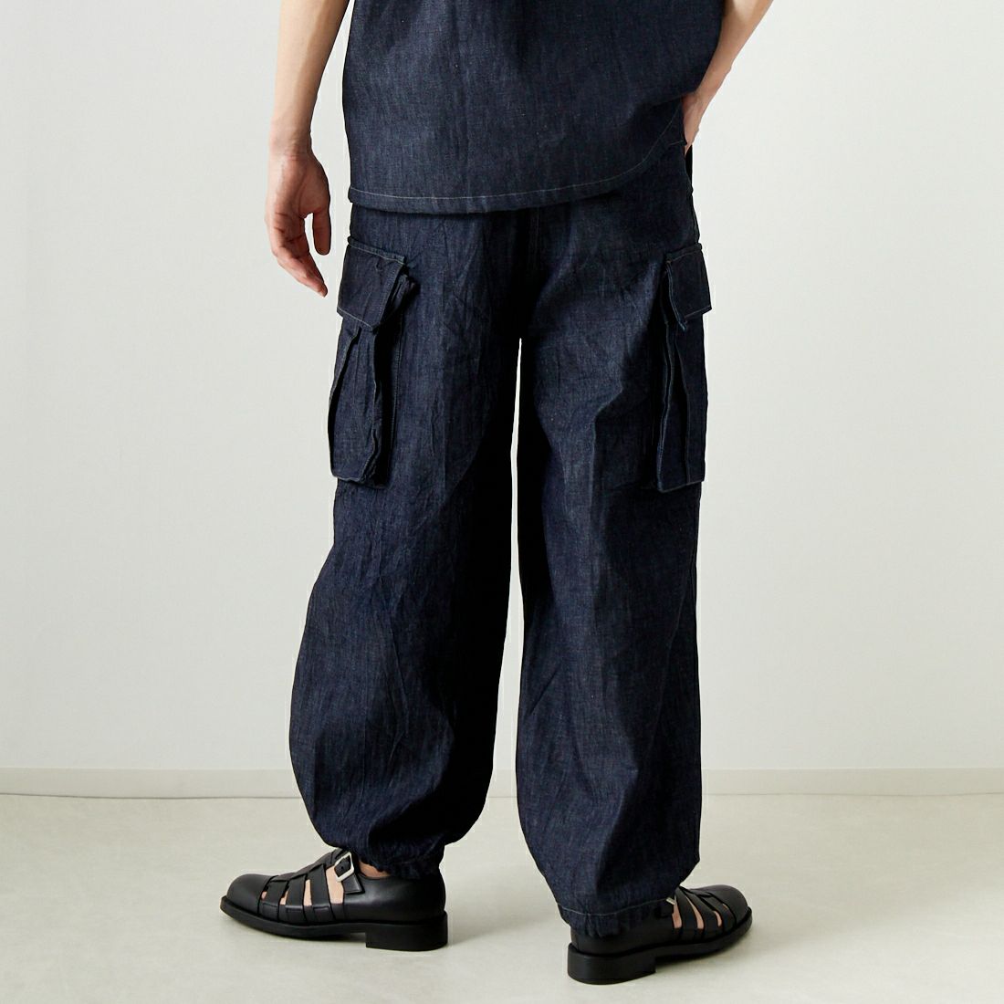 Needles [ニードルズ] 別注 BDUヒザデルデニムパンツ [OT1689-JF] INDIGO&&モデル身長：182cm 着用サイズ：S&&