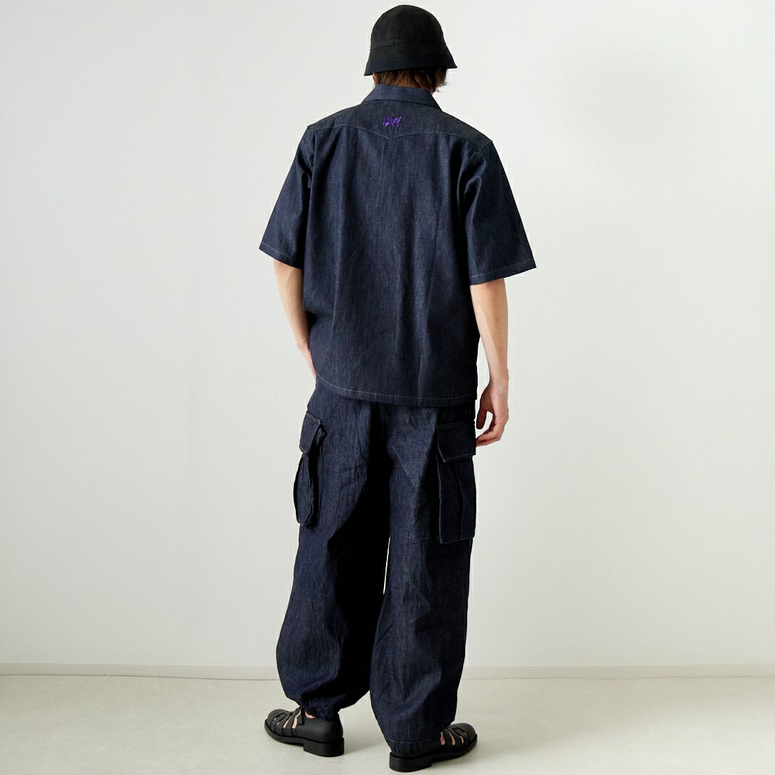 Needles [ニードルズ] 別注 BDUヒザデルデニムパンツ [OT1689-JF] INDIGO&&モデル身長：182cm 着用サイズ：S&&