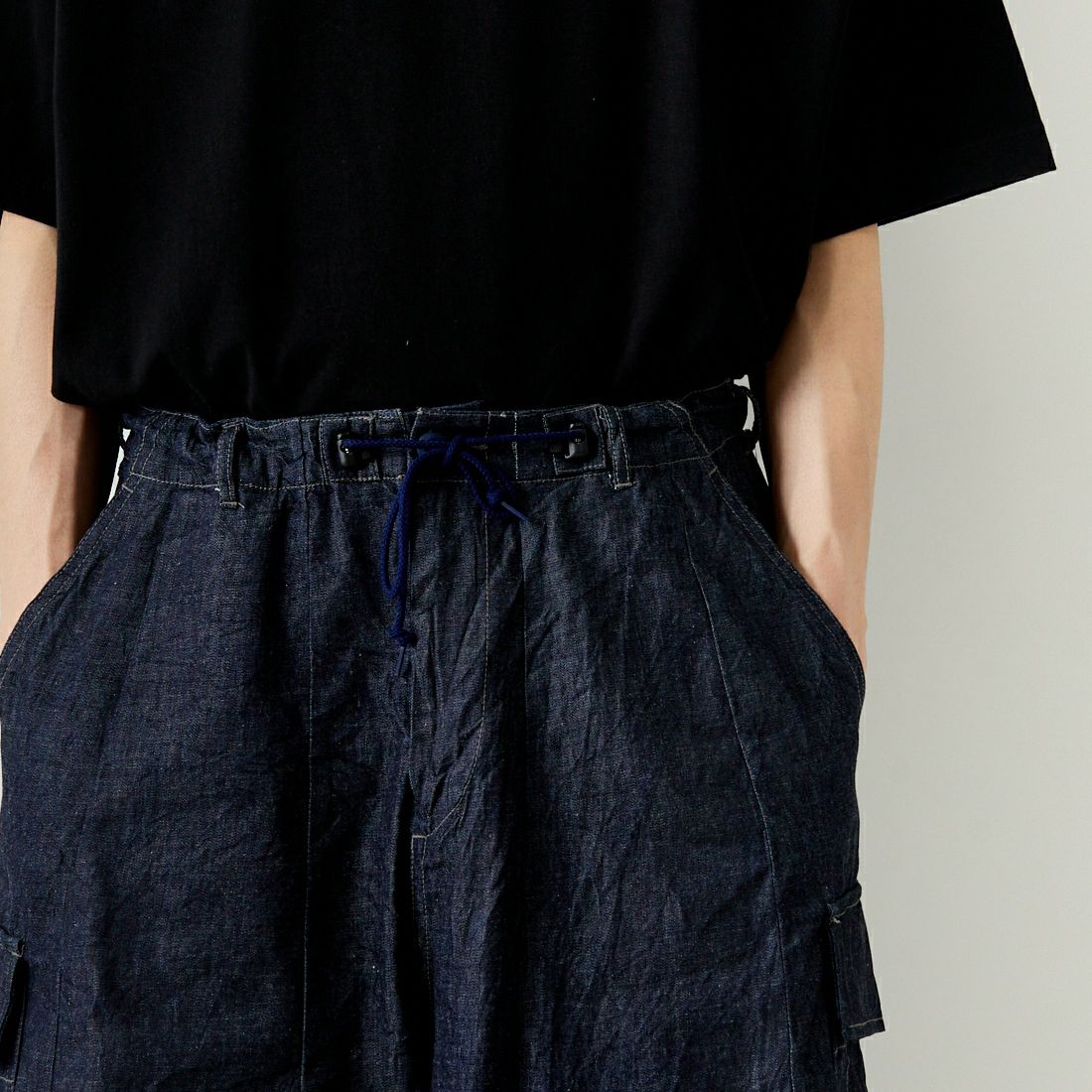 Needles [ニードルズ] 別注 BDUヒザデルデニムパンツ [OT1689-JF] INDIGO&&モデル身長：182cm 着用サイズ：S&&