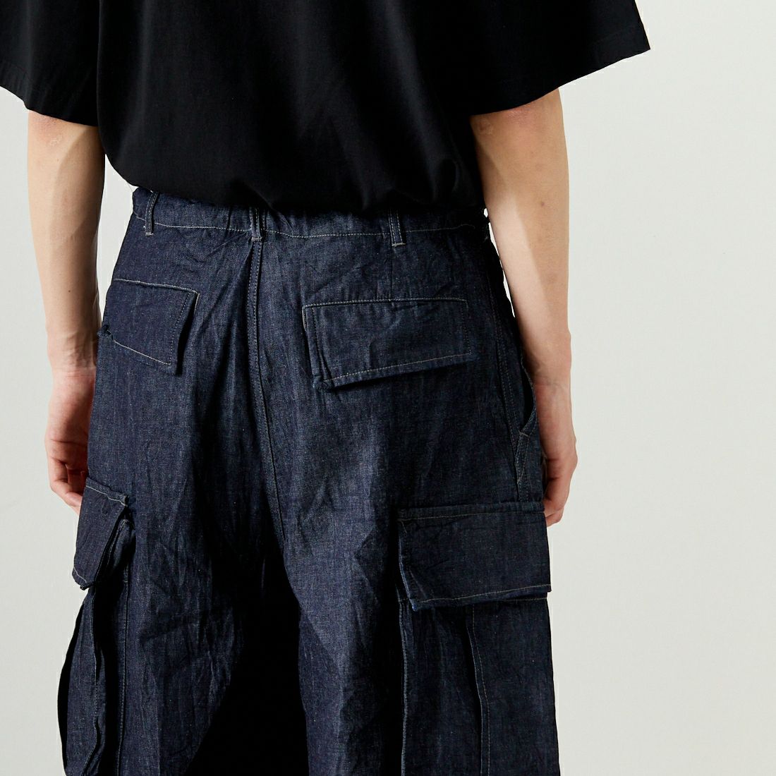 Needles [ニードルズ] 別注 BDUヒザデルデニムパンツ [OT1689-JF] INDIGO&&モデル身長：182cm 着用サイズ：S&&