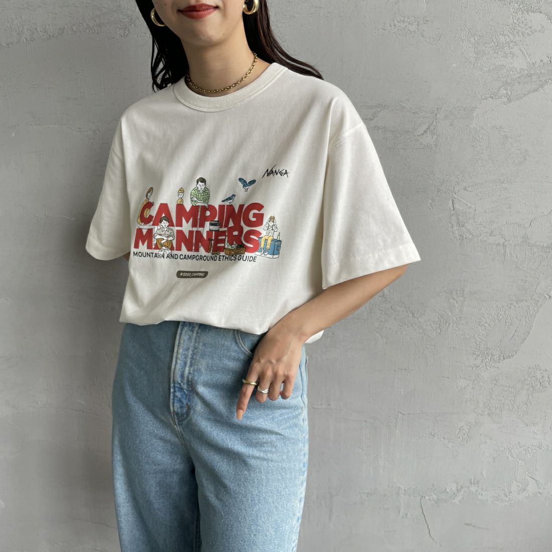 NANGA [ナンガ] エコハイブリッド キャンピングマナーズTシャツ [NW2411-1G802-A] WHT