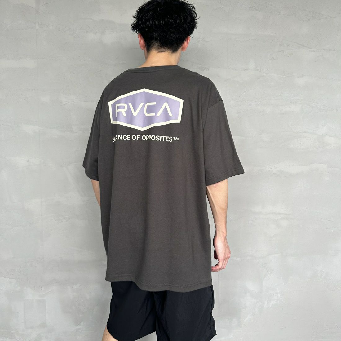 RVCA [ルーカ] HEX BOX Tシャツ [BE041-225] PTK &&モデル身長：168cm 着用サイズ：L&&