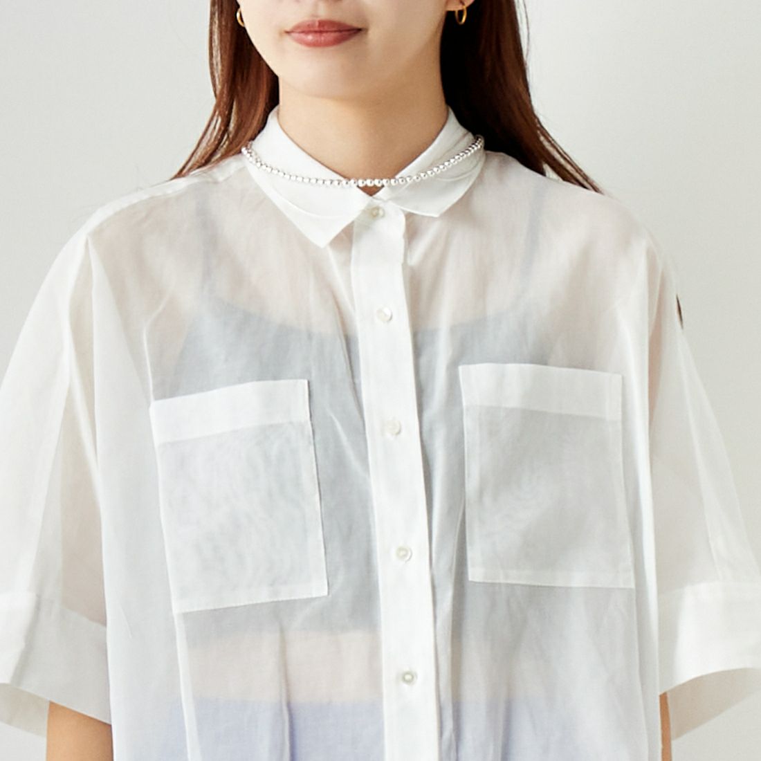 MICA&DEAL [マイカアンドディール] コットンシアーオーバーサイズシャツ [0124201104] WHITE
