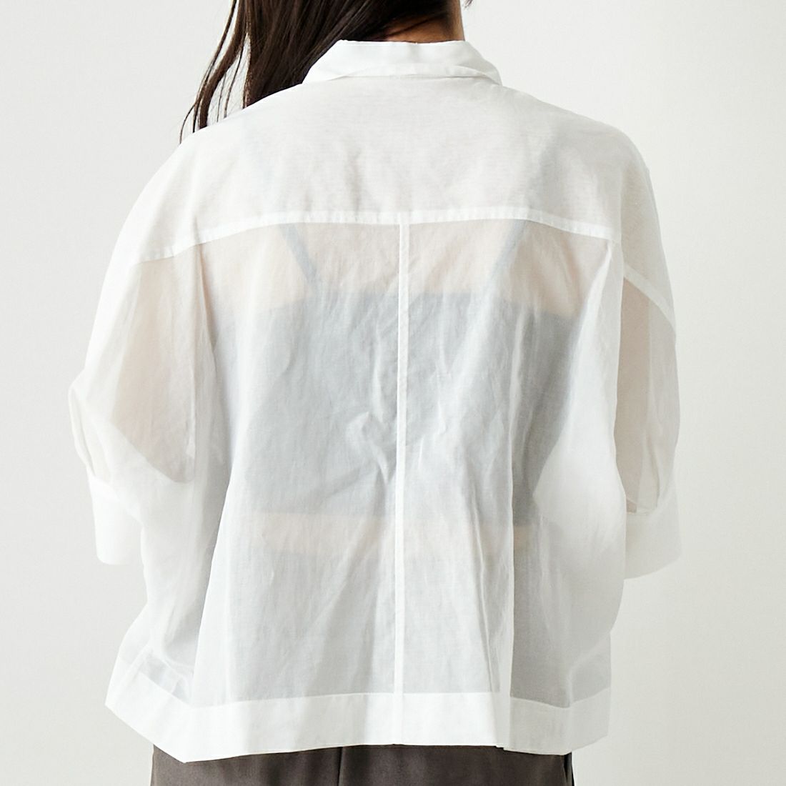 MICA&DEAL [マイカアンドディール] コットンシアーオーバーサイズシャツ [0124201104] WHITE