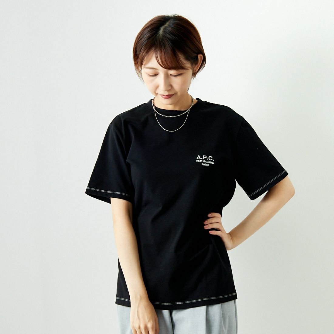 A.P.C. [アー・ペー・セー] 別注 ロゴ刺繍Tシャツ [JERSEY-JF]