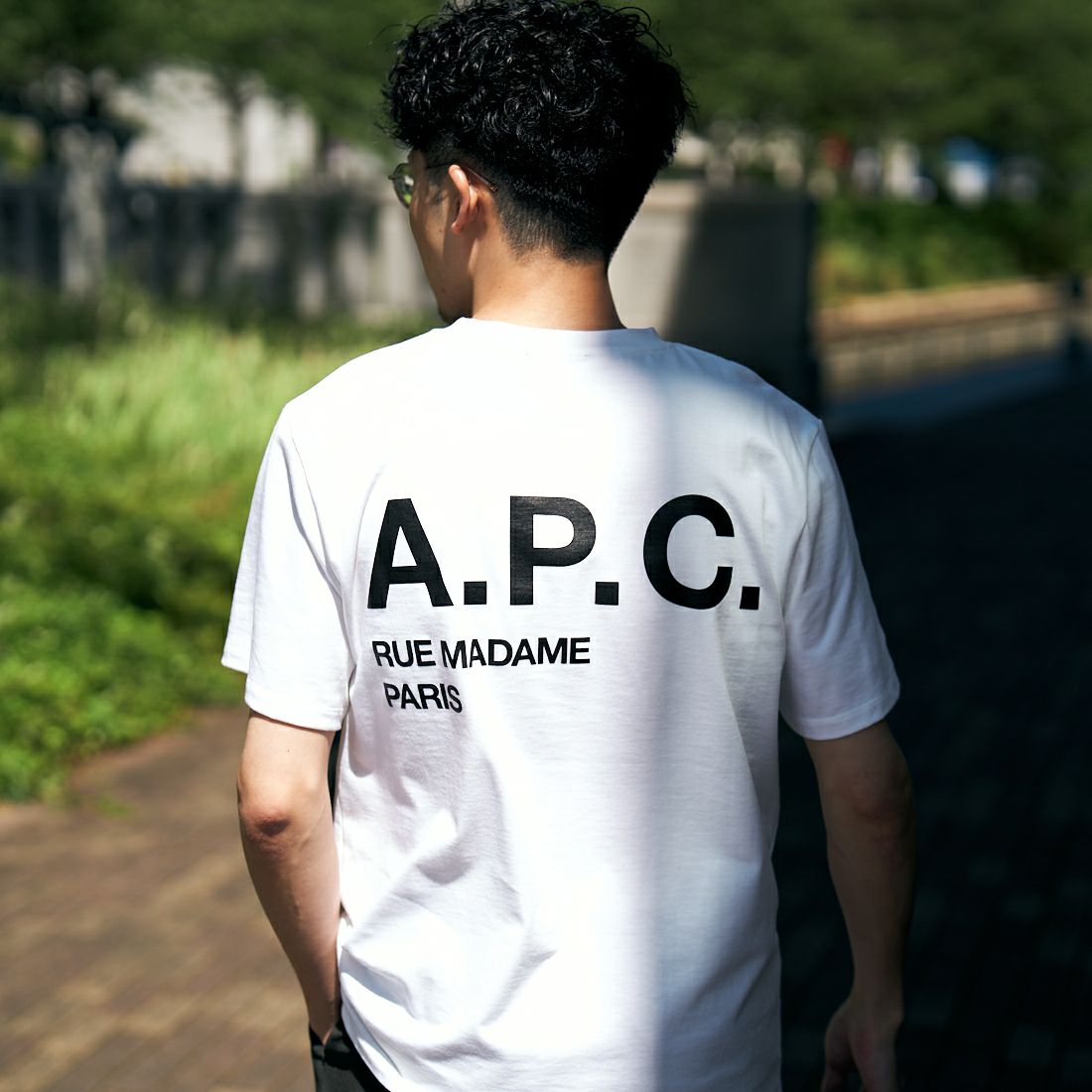 A.P.C. [アー・ペー・セー] 別注 ロゴプリントポケットTシャツ [POCKETLOGO-JF] GRIS