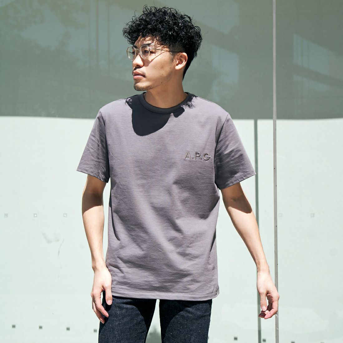 【予約商品】A.P.C. [アー・ペー・セー] 別注 ロゴ刺繍Tシャツ [BRODE-LOGO-JF]