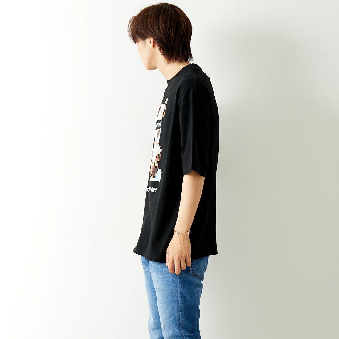 NO COMMENT PARIS [ノーコメントパリ] ショートスリーブ プリントTシャツ [NC-OT0042] BLACK &&モデル身長：179cm 着用サイズ：L&&
