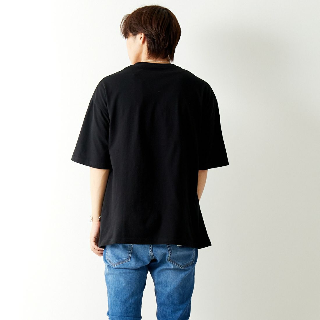 NO COMMENT PARIS [ノーコメントパリ] ショートスリーブ プリントTシャツ [NC-OT0042] BLACK &&モデル身長：179cm 着用サイズ：L&&