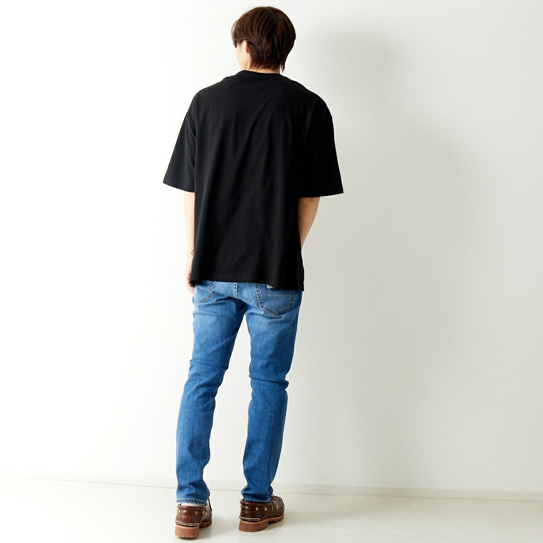 NO COMMENT PARIS [ノーコメントパリ] ショートスリーブ プリントTシャツ [NC-OT0042] BLACK &&モデル身長：179cm 着用サイズ：L&&