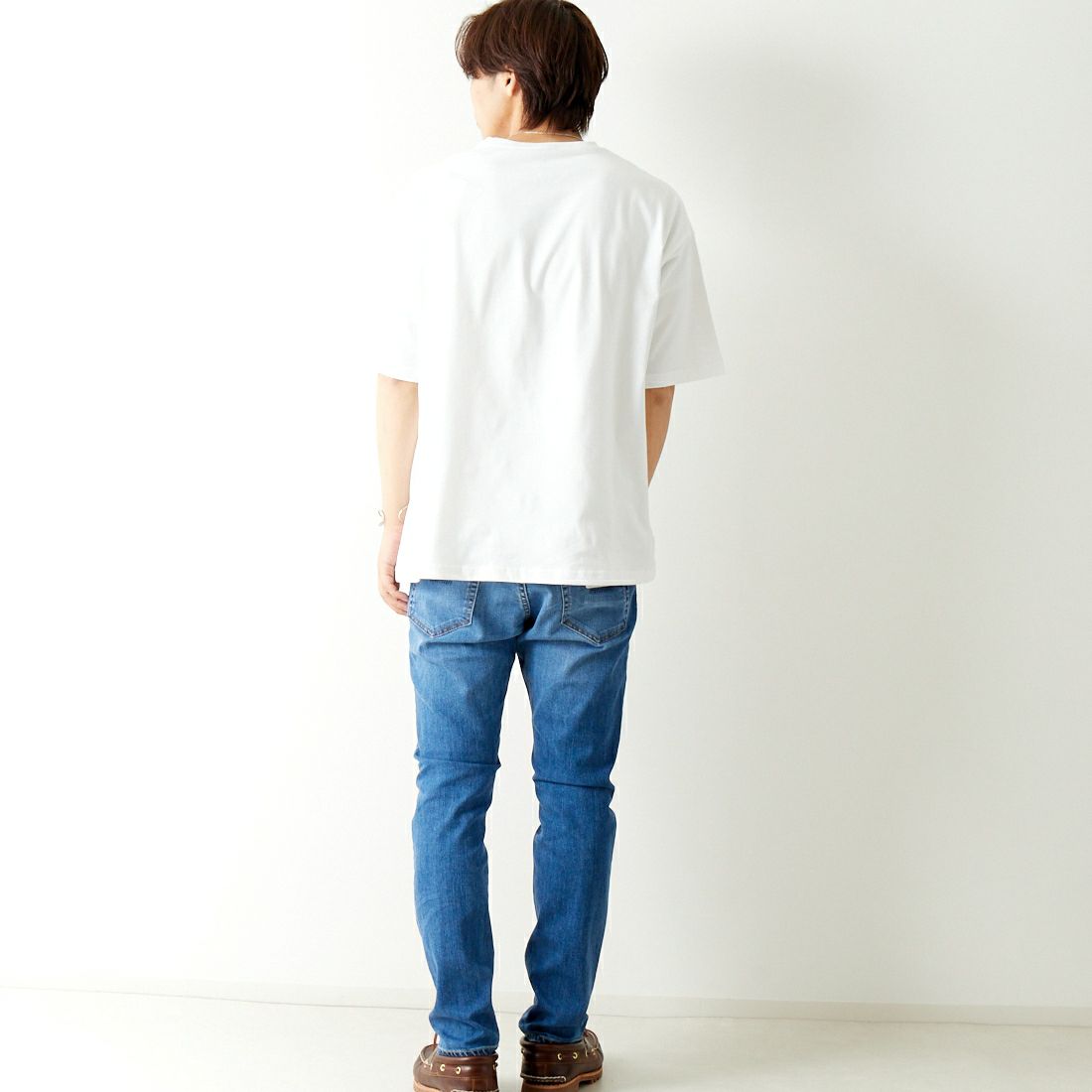 NO COMMENT PARIS [ノーコメントパリ] ショートスリーブ ビッグロゴTシャツ [NC-OT0035] WHITE &&モデル身長：179cm 着用サイズ：L&&