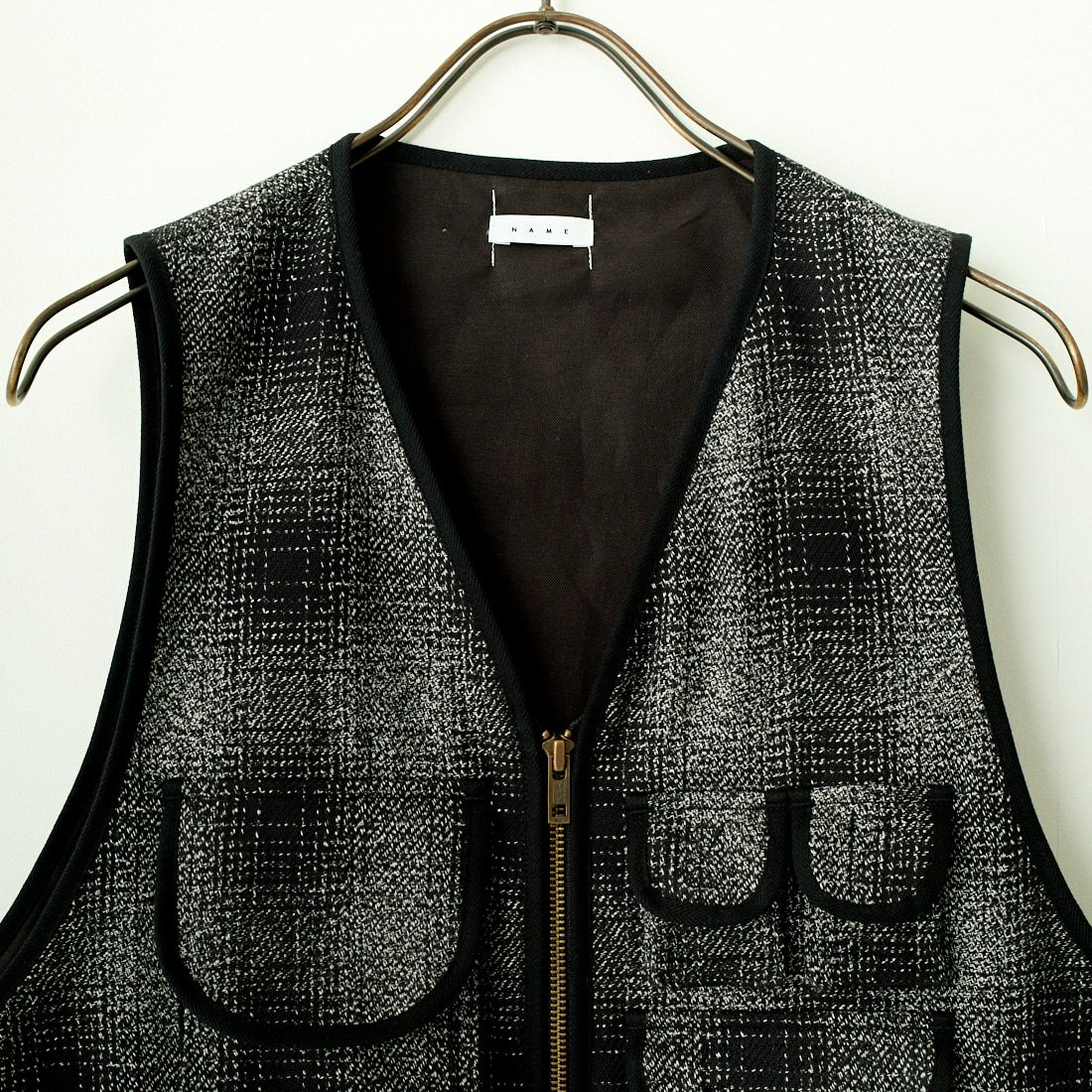 Name. [ネーム] フランネルフォトグラファーベスト [NMVE-002C] BLACK