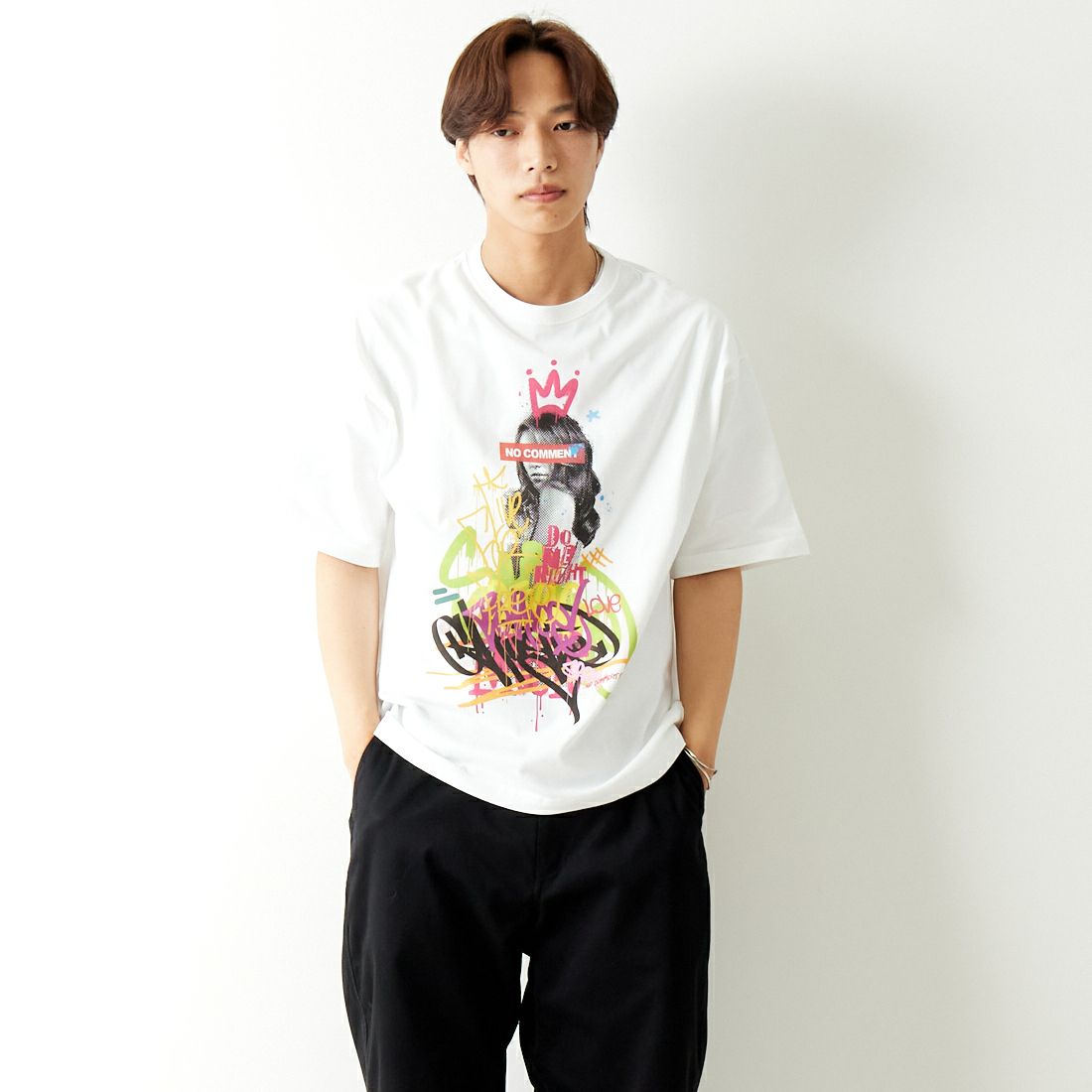 WHITE&&モデル身長：179cm 着用サイズ：L&&