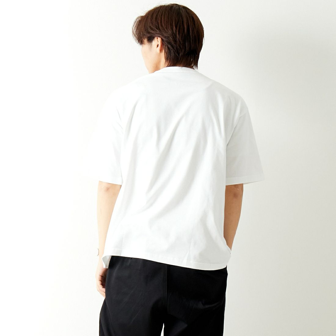 NO COMMENT PARIS [ノーコメントパリ] ショートスリーブ プリントTシャツ [NC-OT0049] WHITE &&モデル身長：179cm 着用サイズ：L&&