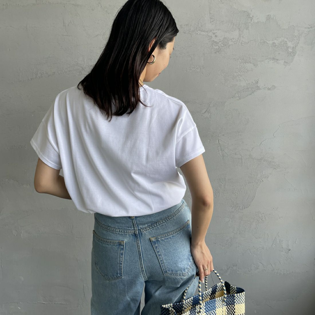 ORCIVAL [オーシバル] ボートネック ショートスリーブプルオーバー [OR-C0335BFJ] WHITE &&モデル身長：163cm 着用サイズ：1&&