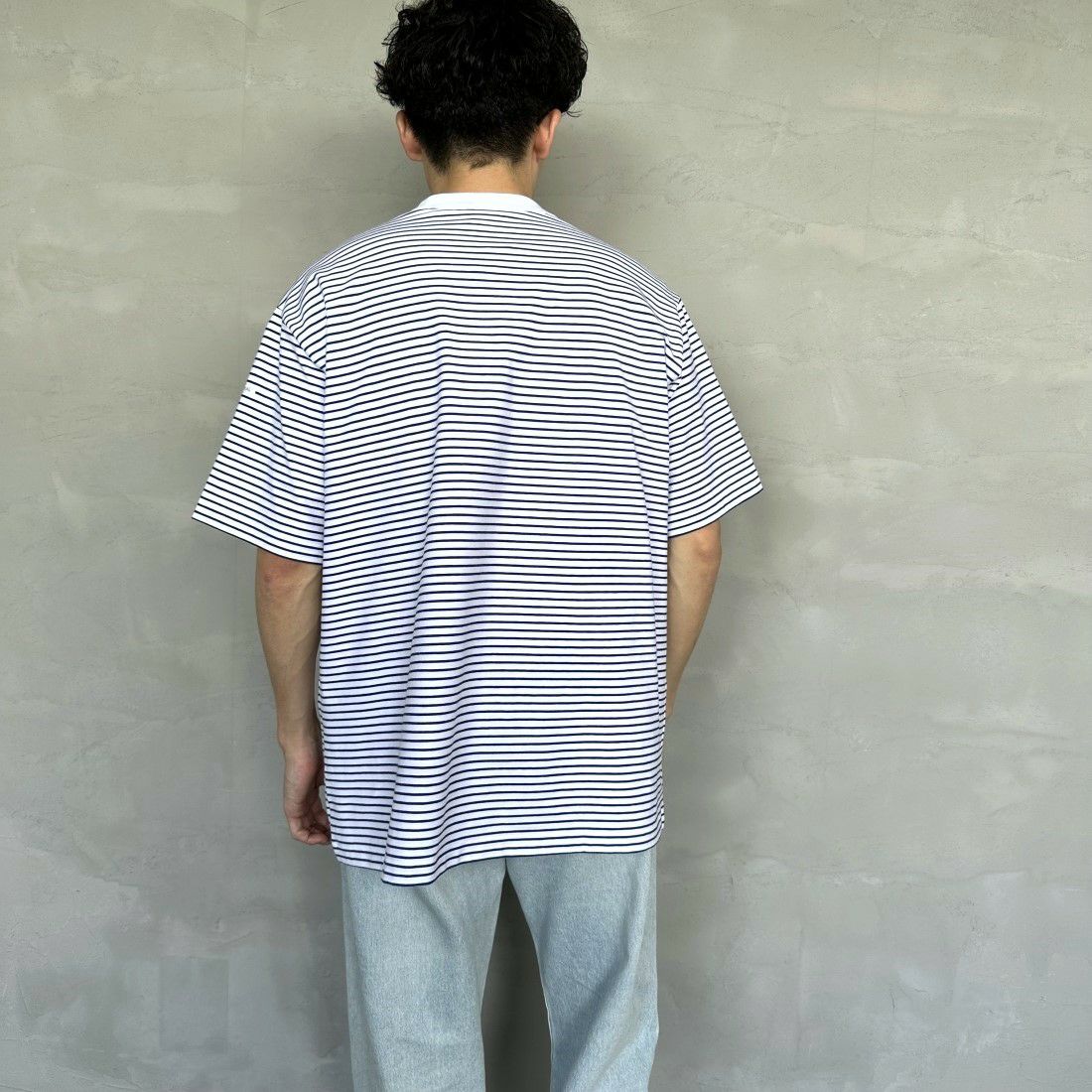 ORCIVAL [オーシバル] クルーネックボーダーTシャツ [OR-C0338CCF] WHITE/BLUE &&モデル身長：168cm 着用サイズ：5&&