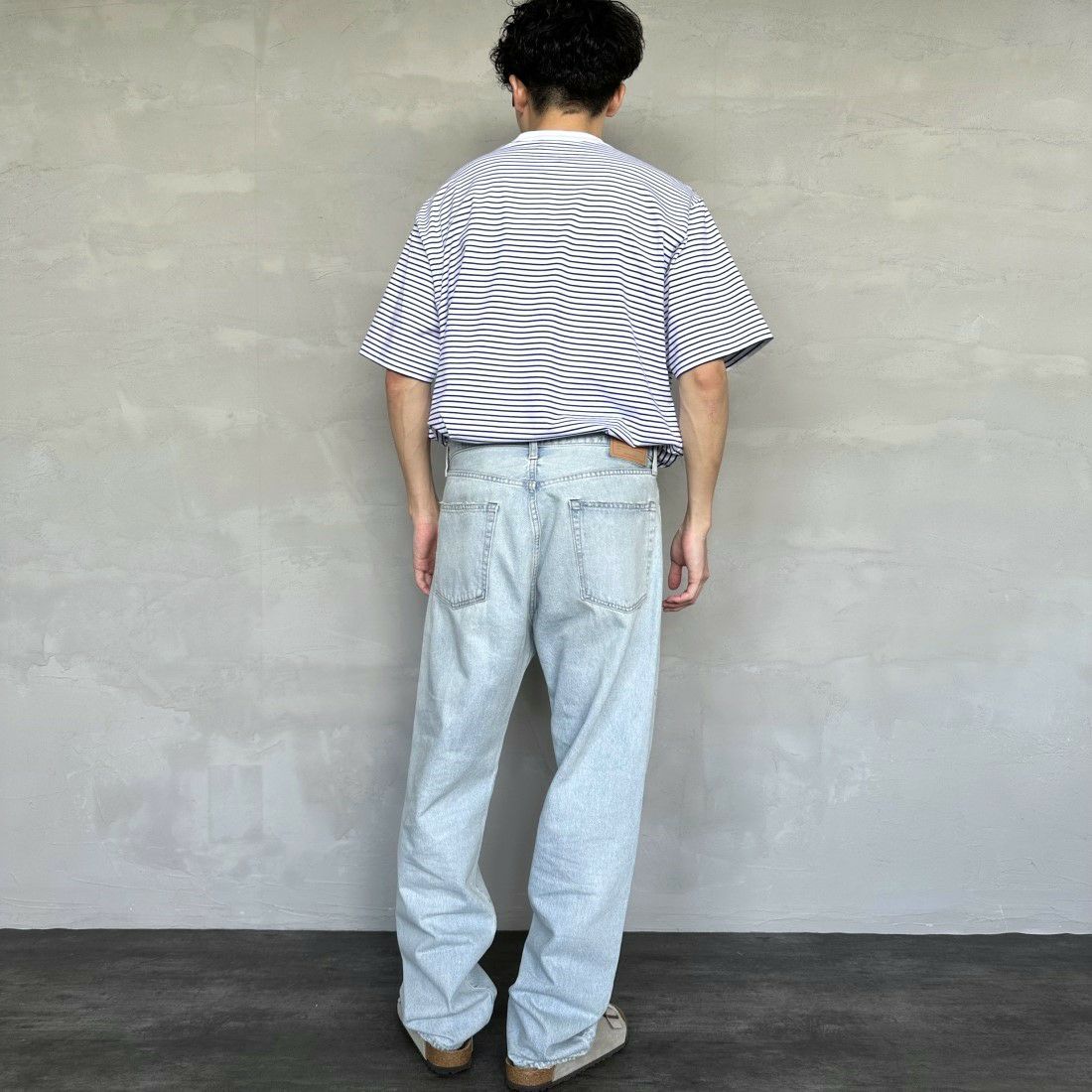 ORCIVAL [オーシバル] クルーネックボーダーTシャツ [OR-C0338CCF] WHITE/BLUE &&モデル身長：168cm 着用サイズ：5&&