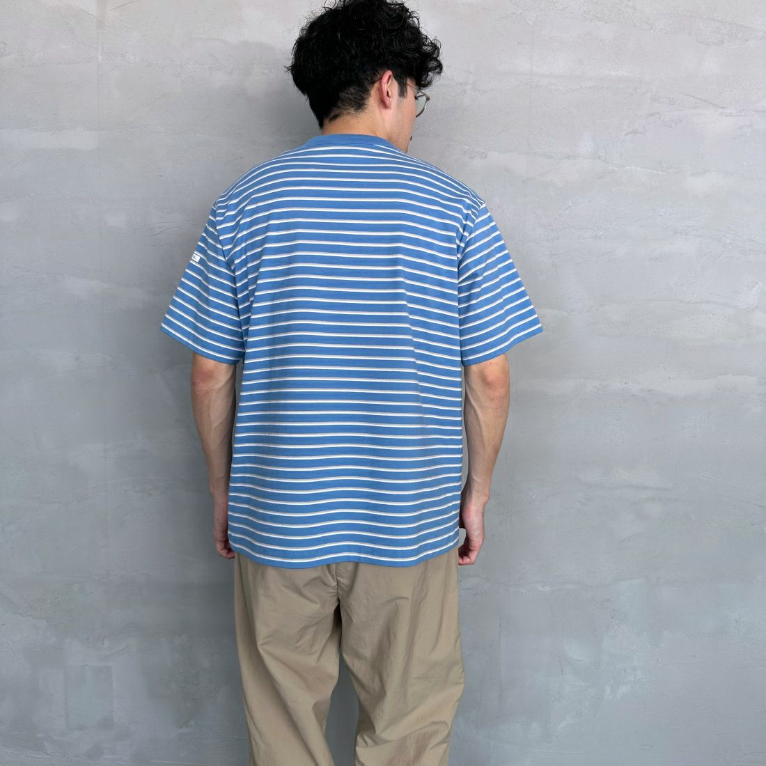 ORCIVAL [オーシバル] クルーネックボーダーTシャツ [OR-C0338CCF] SAX/TAUPE/ &&モデル身長：168cm 着用サイズ：4&&