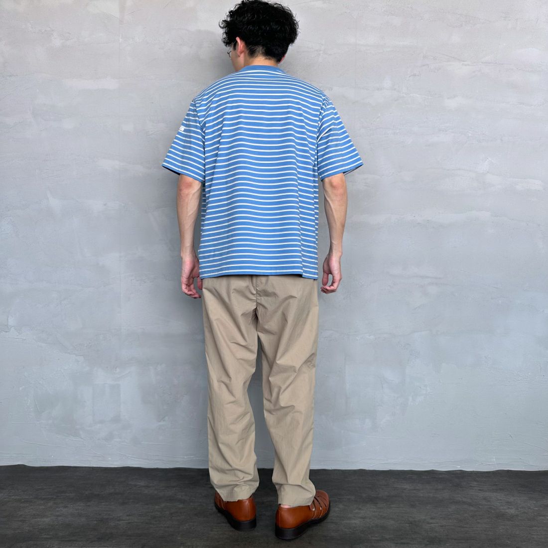 ORCIVAL [オーシバル] クルーネックボーダーTシャツ [OR-C0338CCF] SAX/TAUPE/ &&モデル身長：168cm 着用サイズ：4&&