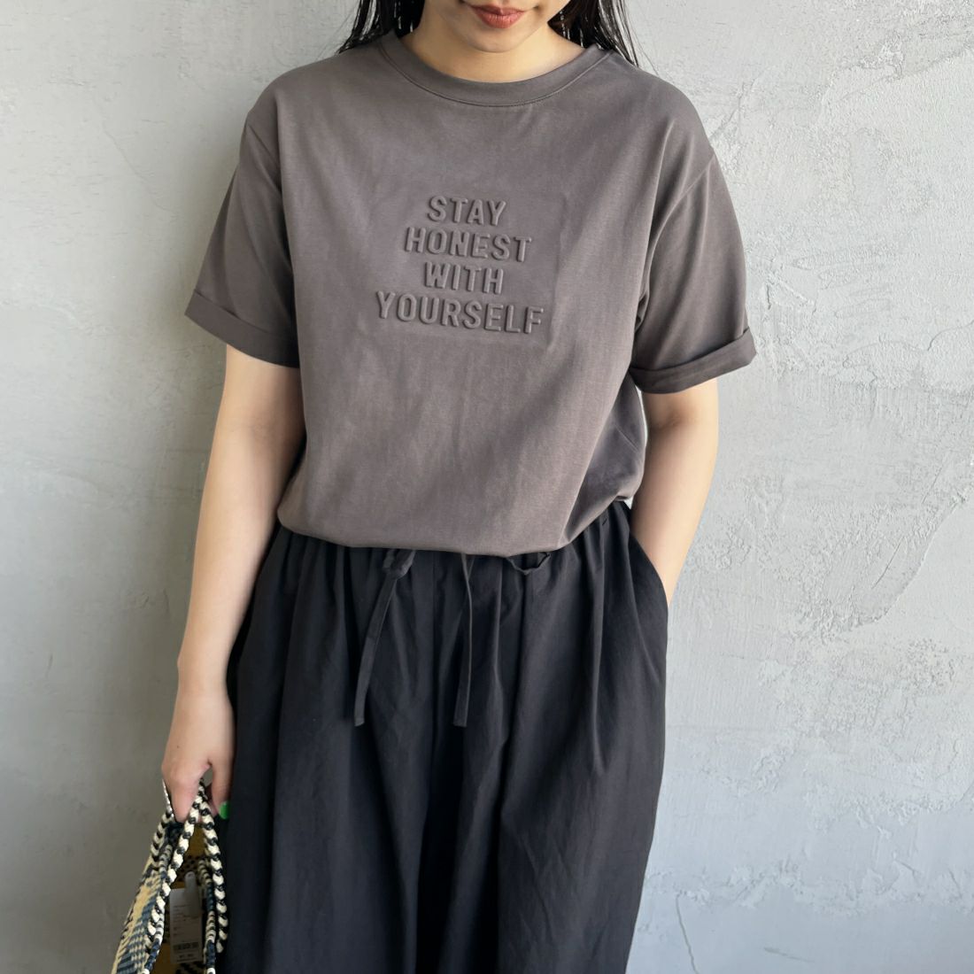 08 CHARCOA&&モデル身長：156cm 着用サイズ：F&&