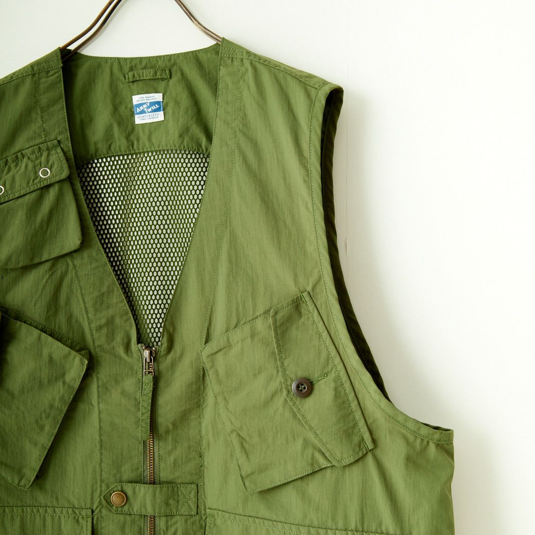ARMY TWILL SANFORIZED [アーミーツイル サンフォライズド] ナイロンオックス ベスト [AM-2414006] KHAKI