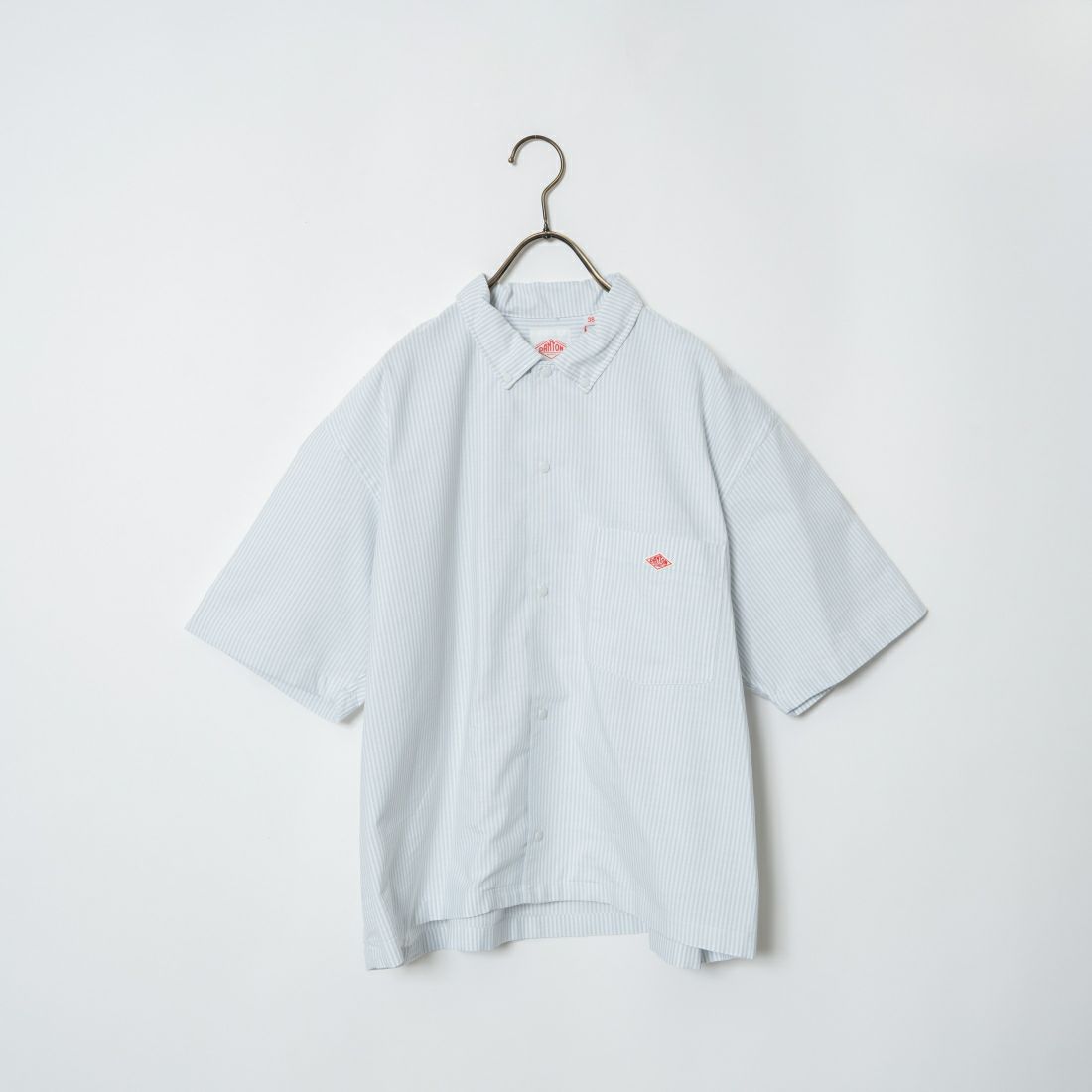 DANTON [ダントン] ショートスリーブ ボタンダウンシャツ [DT-B0117CMX] WHITE/GREY