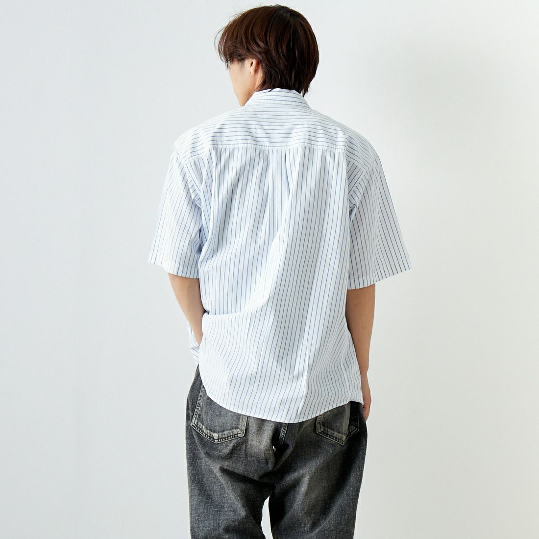 carhartt WIP [カーハートダブリューアイピー] ショートスリーブ ライナスシャツ [I033028] L.ST BLEAC &&モデル身長：179cm 着用サイズ：L&&