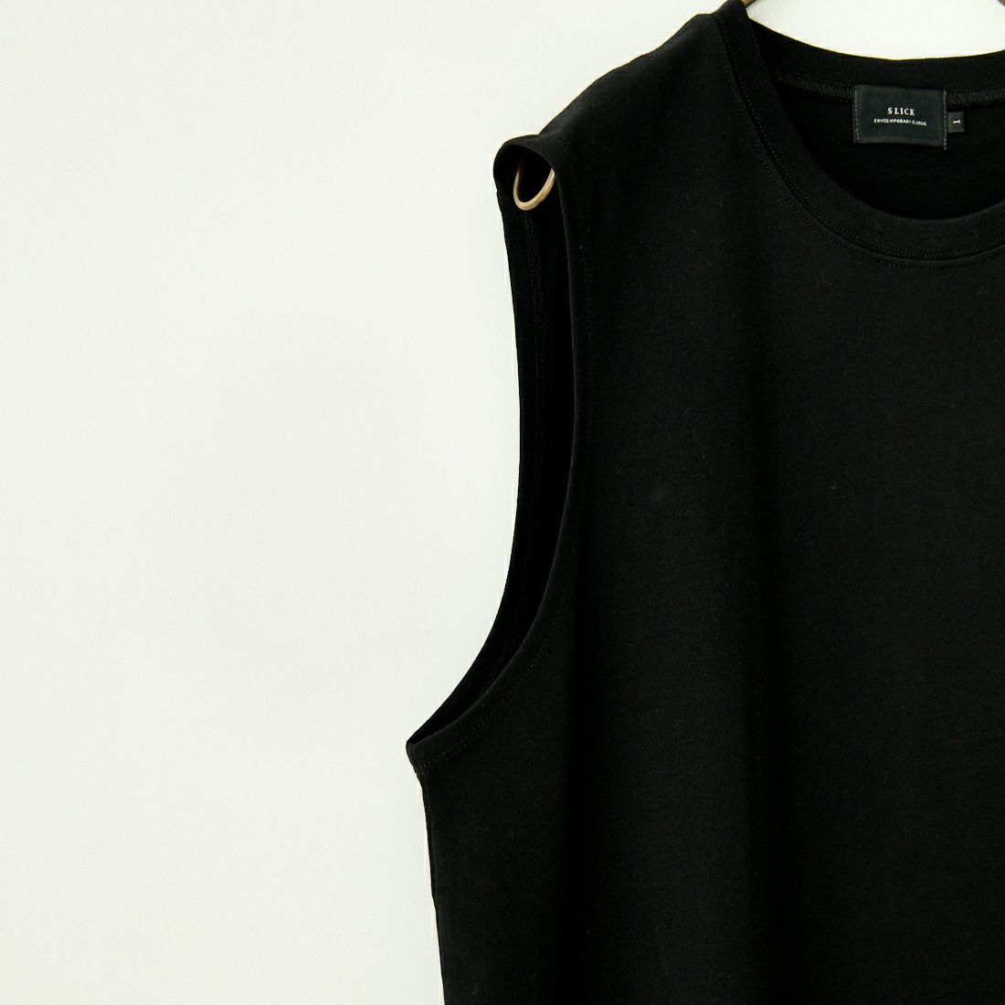 SLICK [スリック] ハイツイストコットン スリーブレスTシャツ [5255858] 700 BLACK