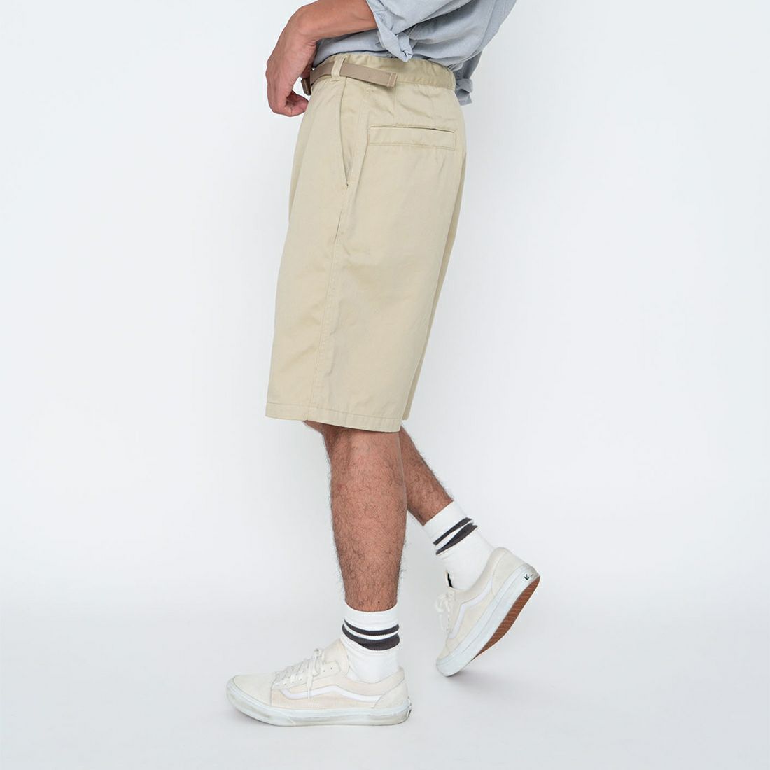 THE NORTH FACE PURPLE LABEL [ザ ノースフェイス パープルレーベル] チノフィールドショーツ [NT4404N] BE BEIGE &&モデル身長：178cm 着用サイズ：32&&
