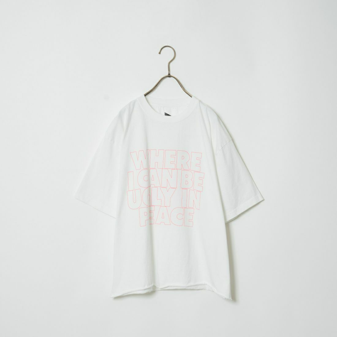 FUNG [ファング] HOME カットオフプリントTシャツ [HOME] WHITE