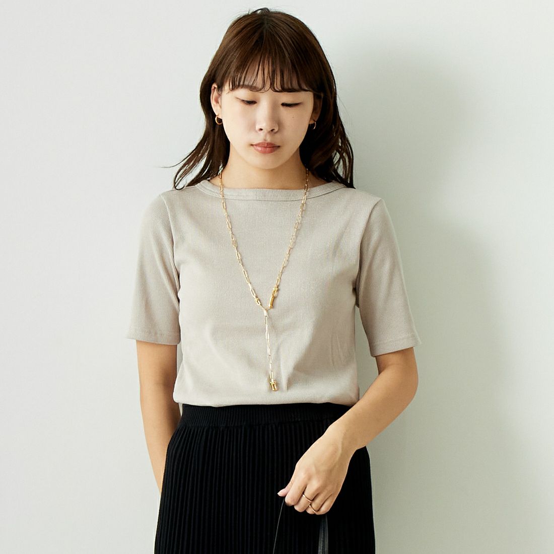 Jeans Factory Clothes [ジーンズファクトリークローズ] MIXラメ テレコリブカットソー [21242054]