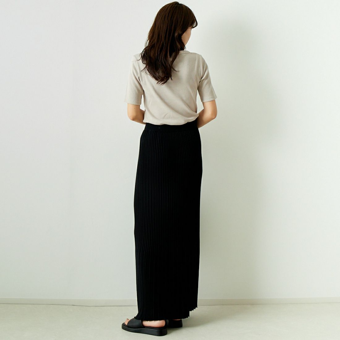 Jeans Factory Clothes [ジーンズファクトリークローズ] MIXラメ テレコリブカットソー [21242054] ｵﾌ &&モデル身長：167cm 着用サイズ：M&&