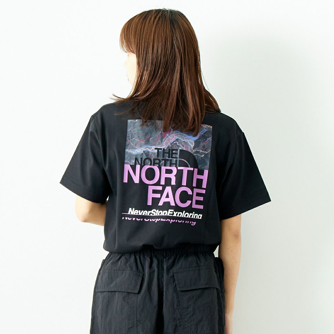 THE NORTH FACE [ザ ノースフェイス] ショートスリーブハーフスウィッチングロゴTシャツ [NT32458]