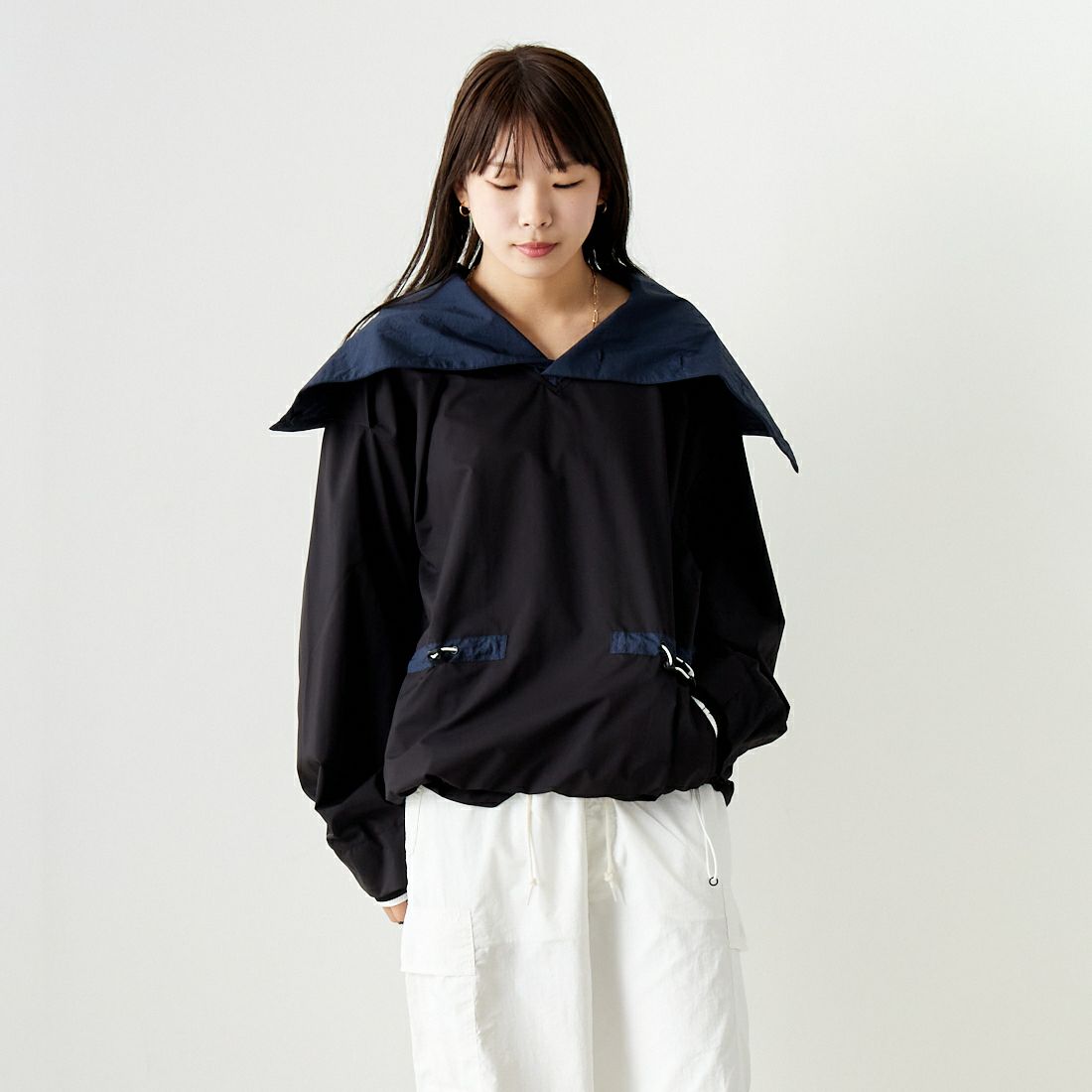 BLACK&&モデル身長：167cm 着用サイズ：S&&