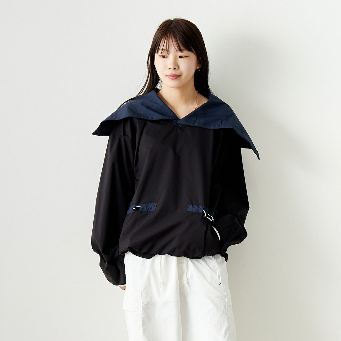 F CE. [エフシーイー] パーテックス スタンドプルオーバー [FPA14241U0001] BLACK &&モデル身長：167cm 着用サイズ：S&&