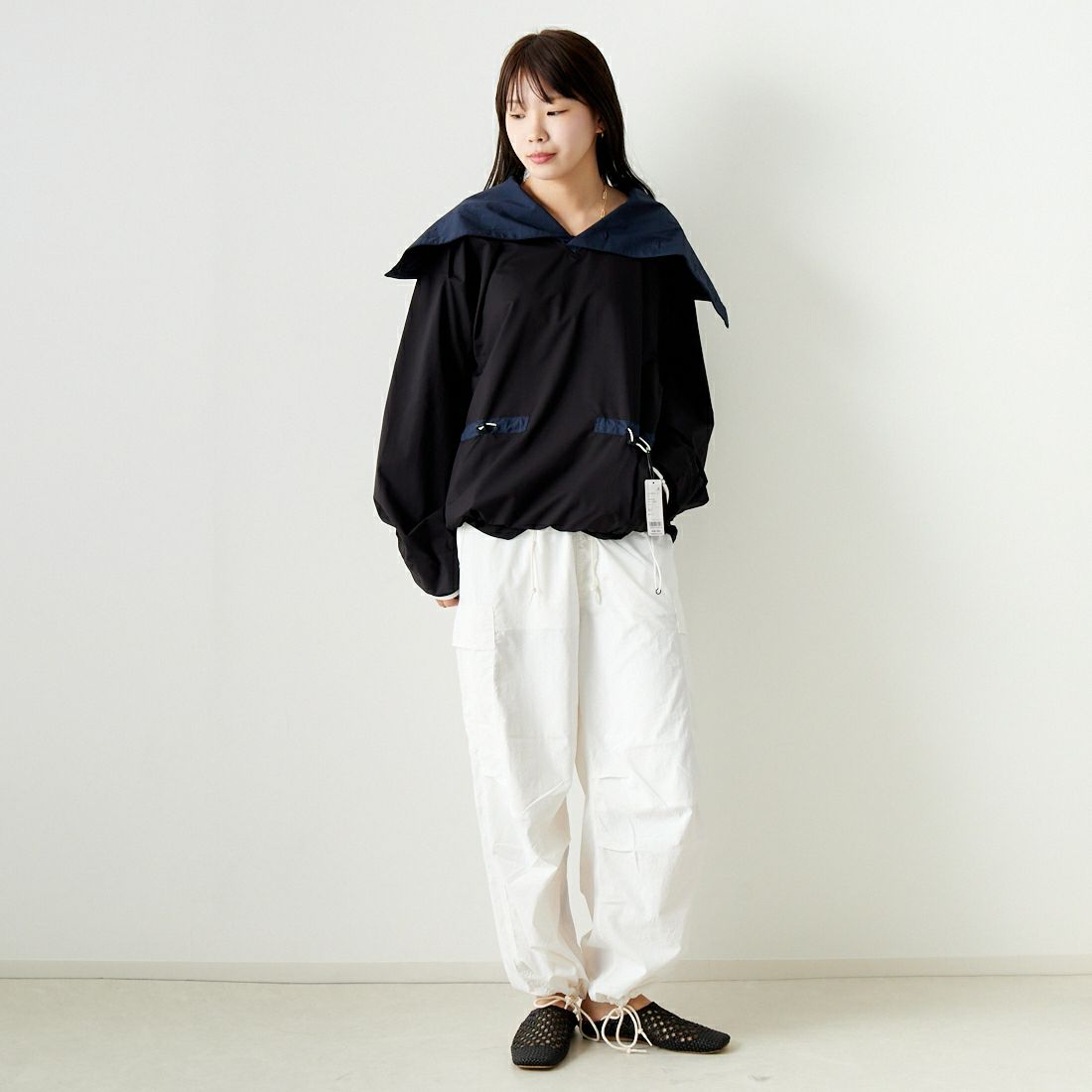 F CE. [エフシーイー] パーテックス スタンドプルオーバー [FPA14241U0001] BLACK &&モデル身長：167cm 着用サイズ：S&&