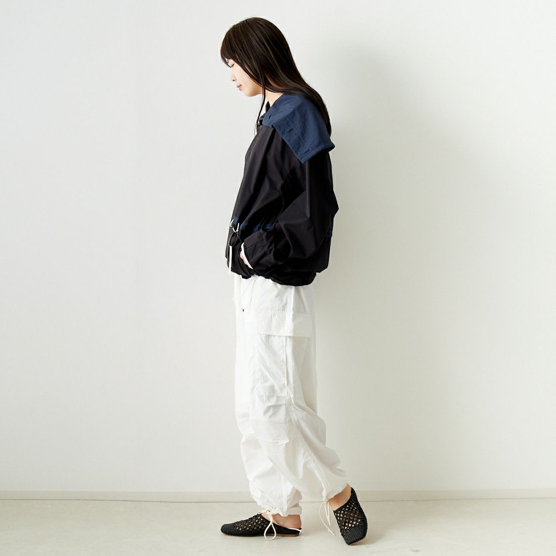 F CE. [エフシーイー] パーテックス スタンドプルオーバー [FPA14241U0001] BLACK &&モデル身長：167cm 着用サイズ：S&&