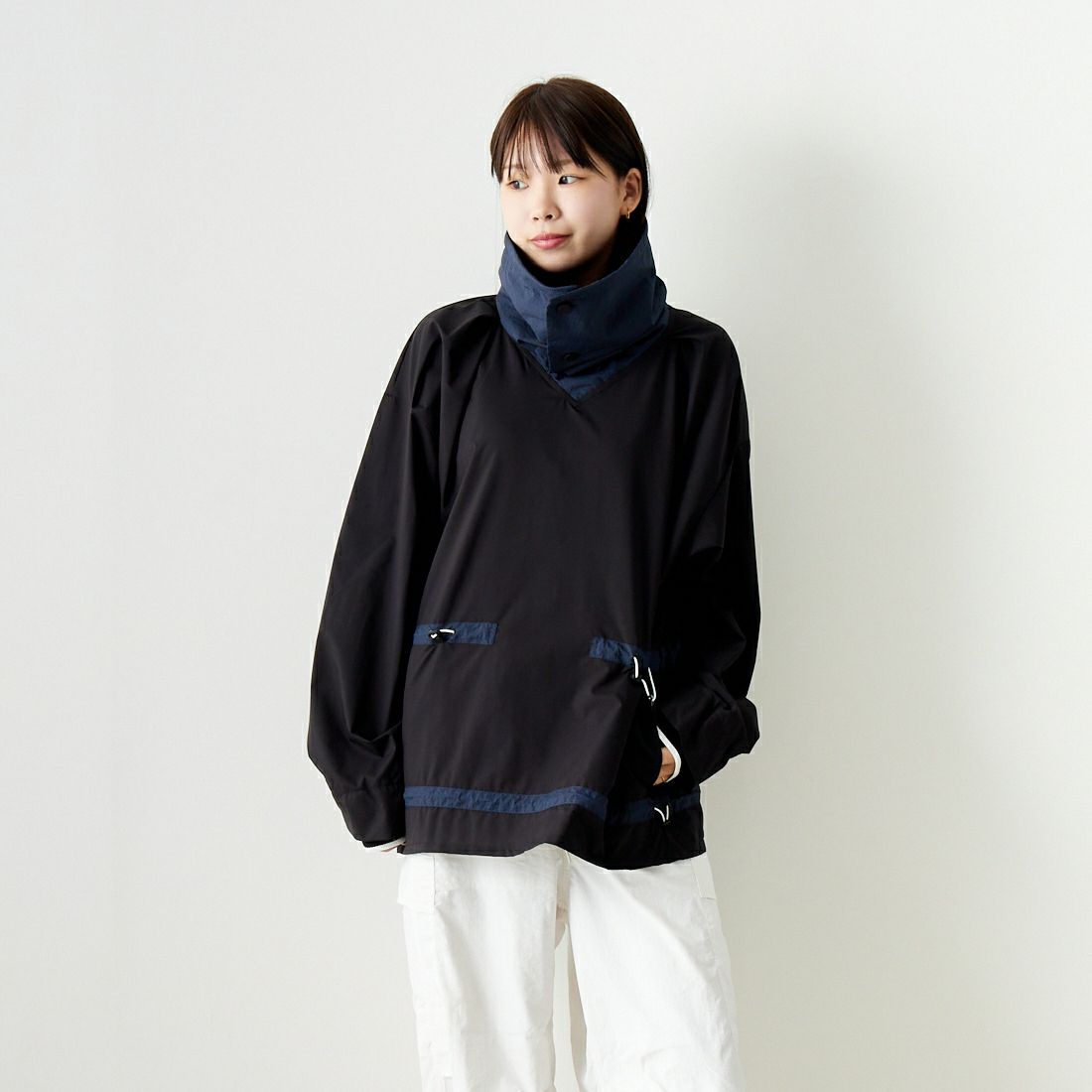 F CE. [エフシーイー] パーテックス スタンドプルオーバー [FPA14241U0001] BLACK &&モデル身長：167cm 着用サイズ：S&&