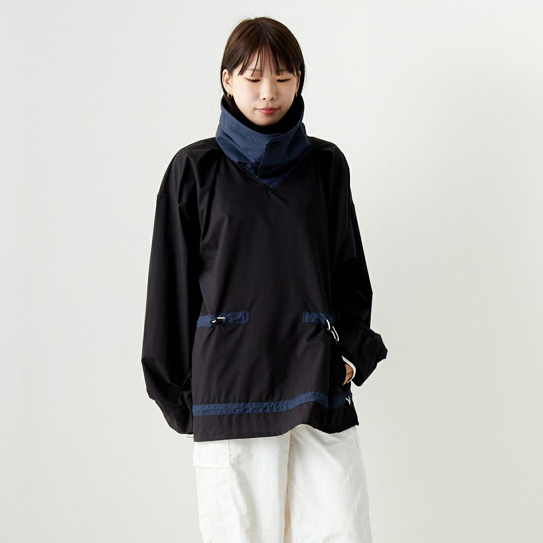 F CE. [エフシーイー] パーテックス スタンドプルオーバー [FPA14241U0001] BLACK &&モデル身長：167cm 着用サイズ：S&&