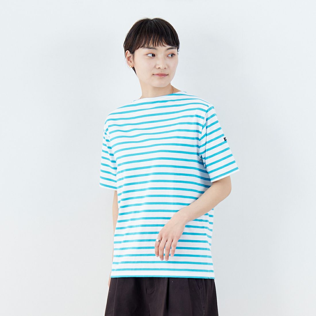 ST.JAMES [セントジェームス] ピリアックボーダーTシャツ [PIRIAC] NEI/NOI &&モデル身長：160cm 着用サイズ：1&&