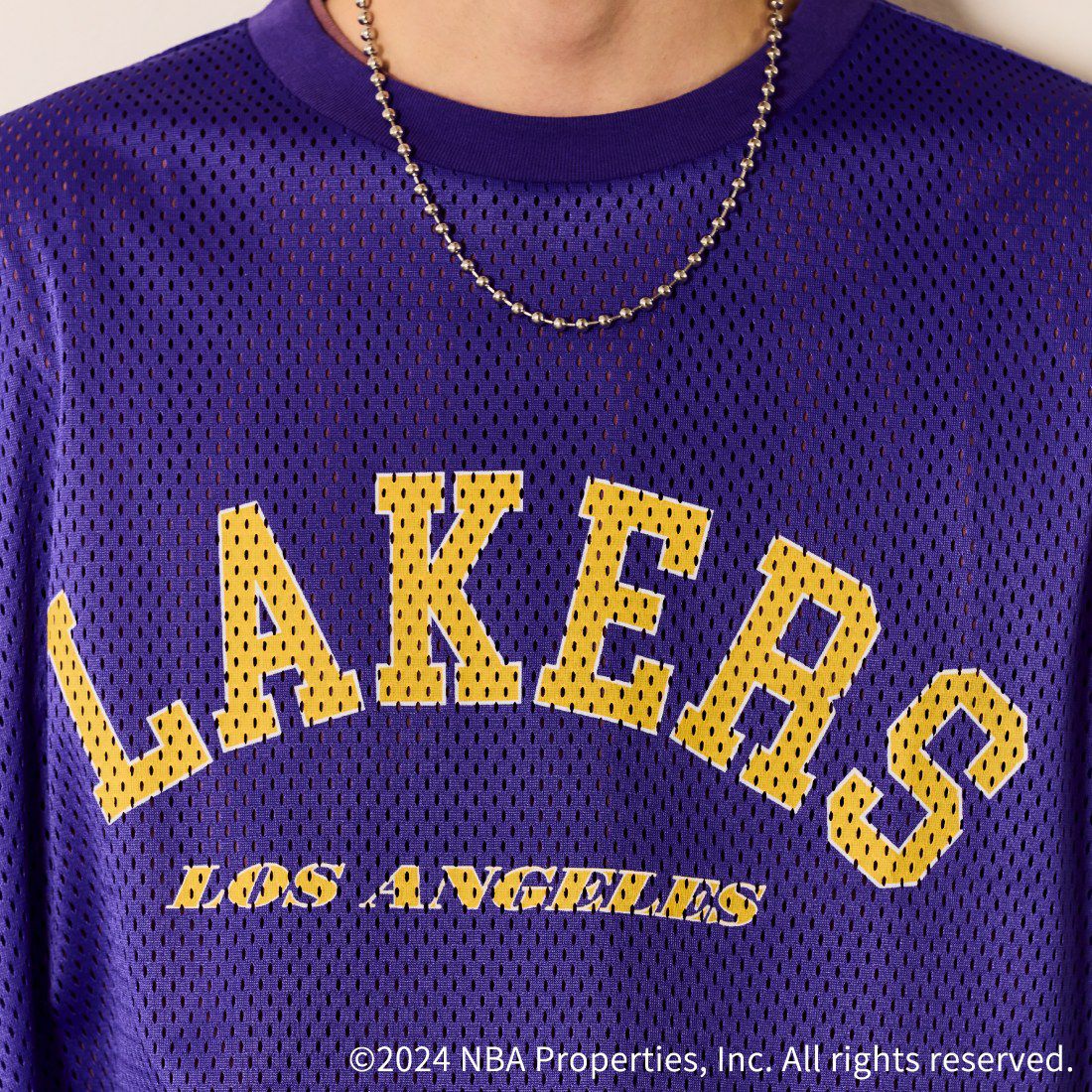 OFF THE COURT BY NBA [オフ ザ コート バイ エヌビーエー] 別注 メッシュTシャツ [JF-24SS-001-JF] PPL LAKERS