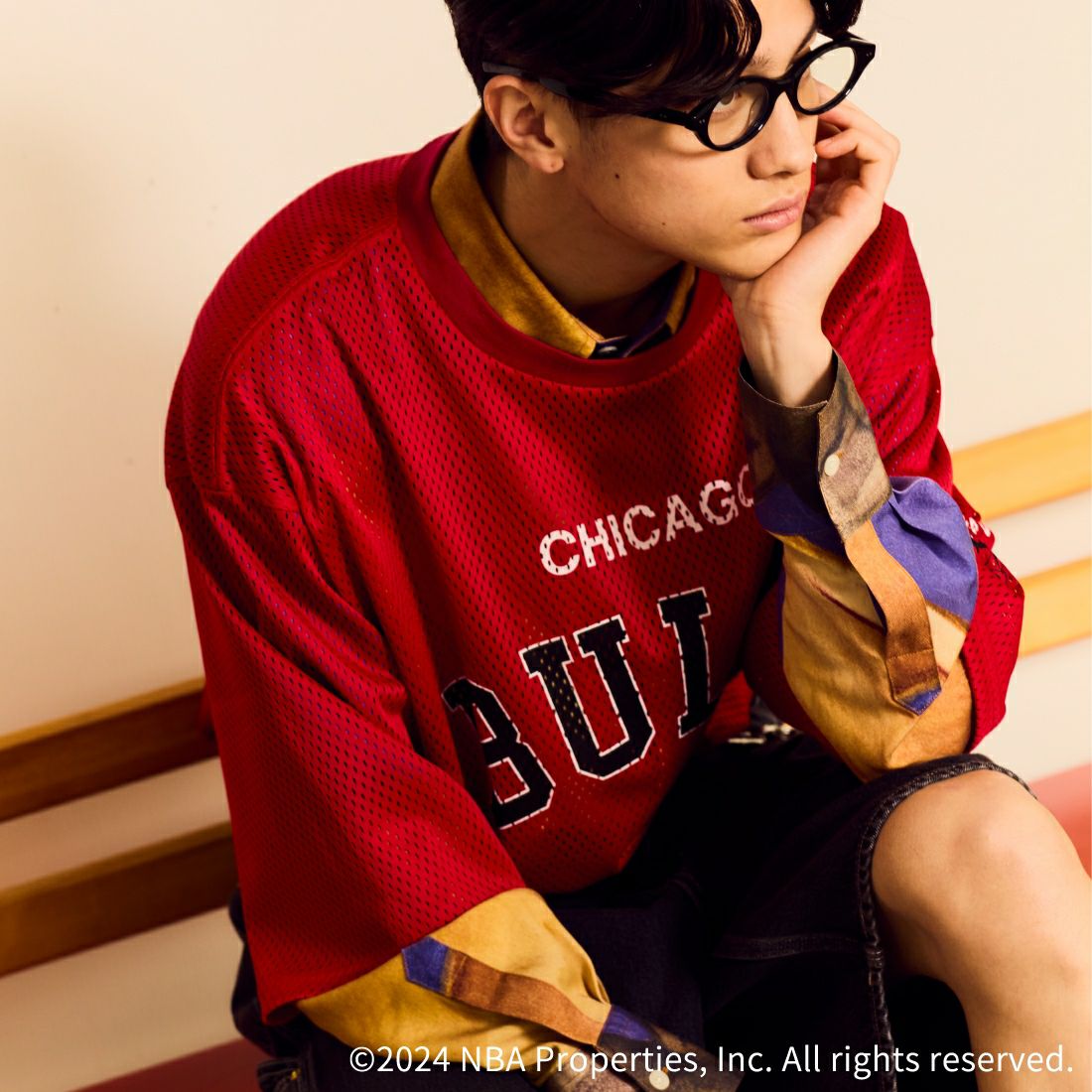 OFF THE COURT BY NBA [オフ ザ コート バイ エヌビーエー] 別注 メッシュTシャツ [JF-24SS-001-JF] RED BULLS